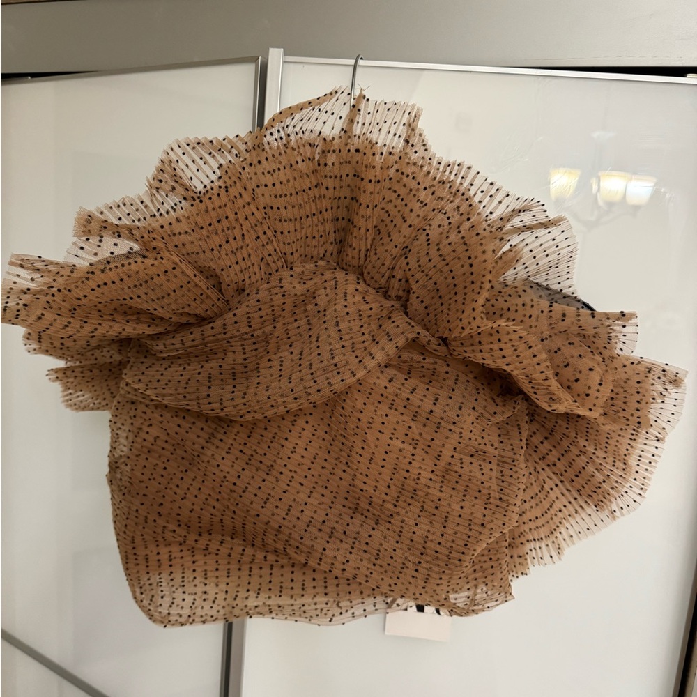 Zara Tan and Black Polka Dot top.
